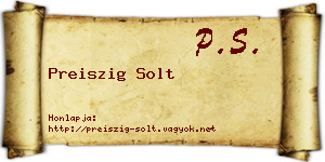 Preiszig Solt névjegykártya